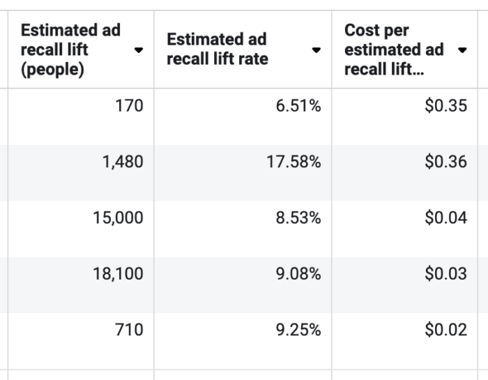 Ad Recall Lift